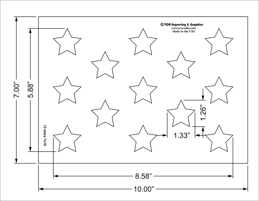 13 Star US Flag Field Stencil 14 Mil -7H X 10L - Painting/Crafts