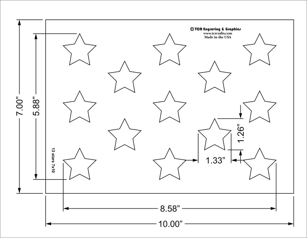 13 Star US Flag Field Stencil 14 Mil -7 13-star-us-flag-field-stencil-14-mil-7-h-x-10-l-painting-crafts-te-quilting-templates-and-more