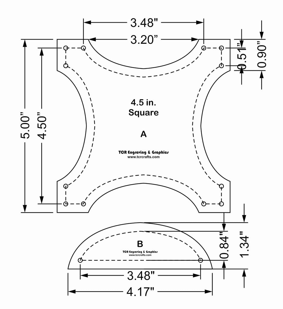 Robbing Peter to Pay Paul 4.5 Inches 2 Piece Quilting Template SetAc