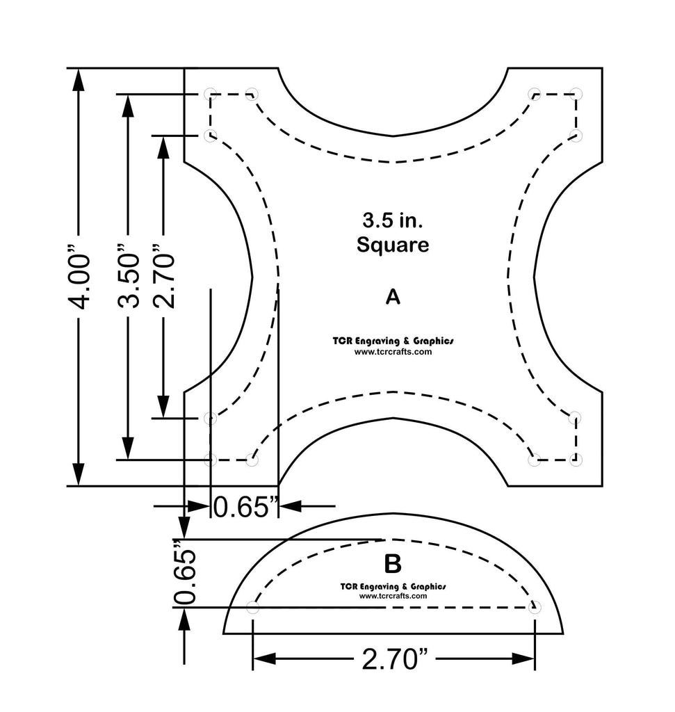 Robbing Peter to Pay Paul 3.5 Inches 2 Piece Quilting Template SetAc