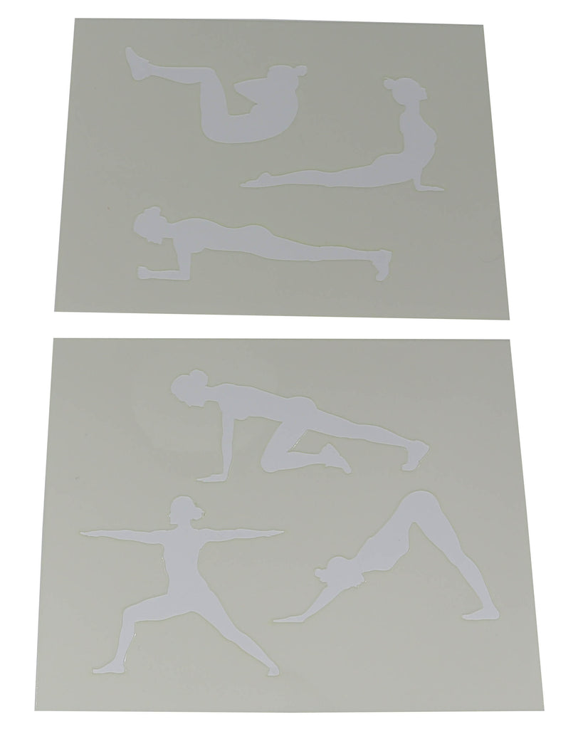 Yoga Stencils Women2 Piece Set 14 Mil Mylar Quilting Templates and