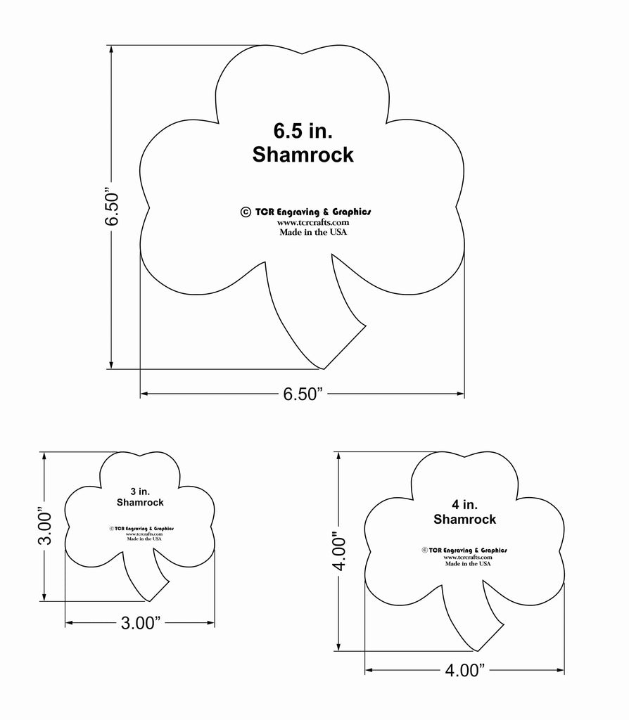 Shamrock 3 Piece Set 1/4 Inch Clear Acrylic Quilting Template