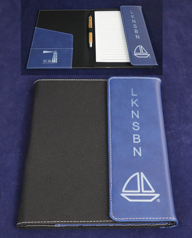 Leatherette / Black Canvas Portfolio-Royal Blue Flap-Large