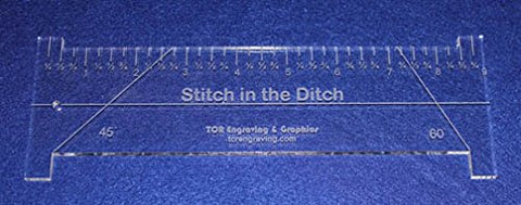 9" "Stitch in the Ditch Ruler Template 1/4 Inch Thick Clear Acrylic - Quilting/sewing