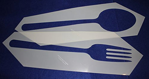 Fork and Spoon Stencil 2 Piece Set -14 Mil Mylar Quilting/ Sewing/ Painting/stencil/templates