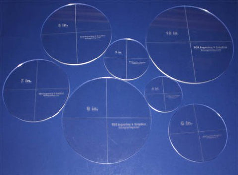 Circle Template 7 Piece Set. 4",5",6",7",8",9",10" - Clear 1/4" Thick