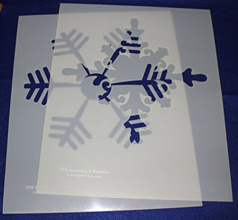 2 Piece Snowflake Stencils Mylar 14 Mil Ex Large - Painting /Crafts/ Templates