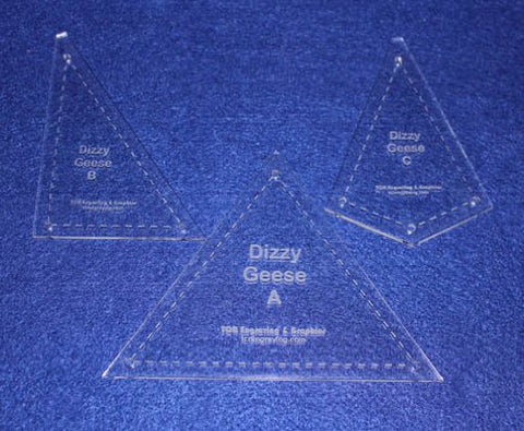 3 Piece "Dizzy Geese" Set - Clear 1/8"