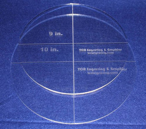 Circle Template 2 Piece Set. 9",10" - Clear 1/4" Thick