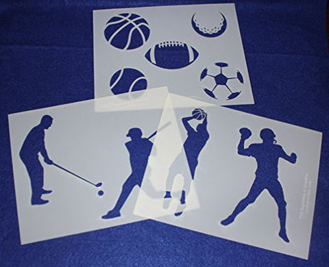 Sports Stencils- 3 Piece Set -14 Mil Mylar