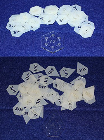 Mylar 3/8" Starpoint & 3/4" Hexagon -102 Piece Set - Quilting / Sewing Templates