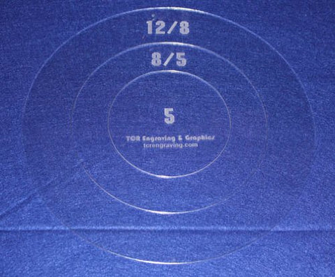 Common Pillow/Fabric Templates. 3 Piece Round Set 1/8" Acrylic