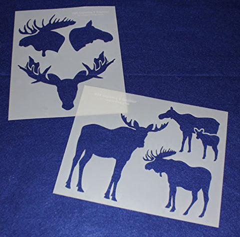Moose Stencils -Mylar 2 Pieces of 14 Mil 8" X 10" - Painting /Crafts/ Templates