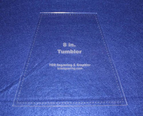 8" Tumbler Quilt Template - With Seam Allowance -Clear 1/8" Acrylic