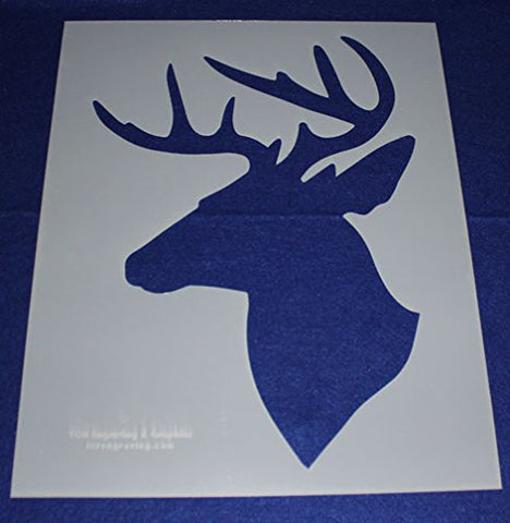 Buck-Deer Head Stencil S-Mylar 14 Mil 17.5"H X 14"W - Painting /Crafts/ Templates
