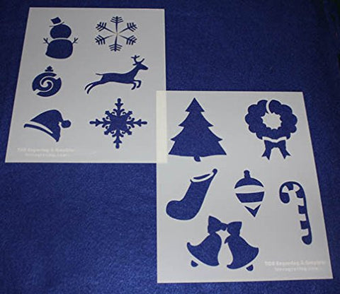 Mylar 2 Pieces of 14 Mil 8" X 10" Holiday Stencils- Painting /Crafts/ Templates