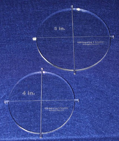 2 Piece Crafting Circle Set w/tabs. 4", 5" 1/4" Acrylic