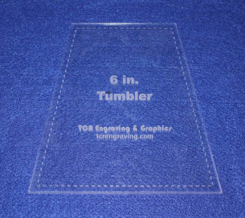 6" Tumbler Quilt Template - With Seam Allowance -Clear 1/8" Acrylic