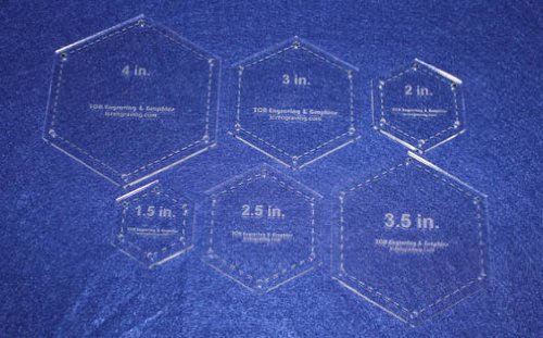 6 Pc. Hexagon Set 1.5", 2". 2.5", 3", 3.5" and 4" -1/8" Thick-All with ...