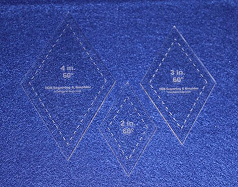 Diamond Templates. 2", 3", 4" - Clear 60 Degree 1/8"