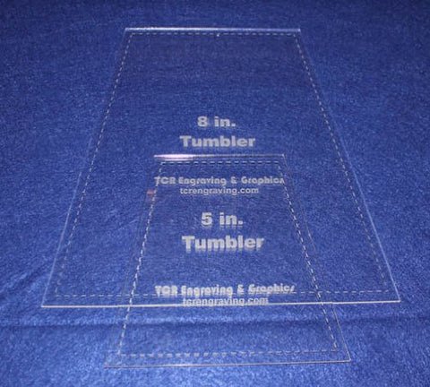 5" & 8" Tumbler Set Quilt Template - With Seam Allowance -Clear 1/8" Acrylic