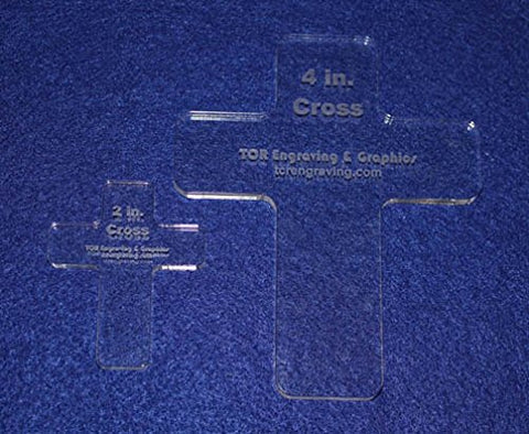 Christian Cross Set -2 Pieces Clear Acrylic  1/4"