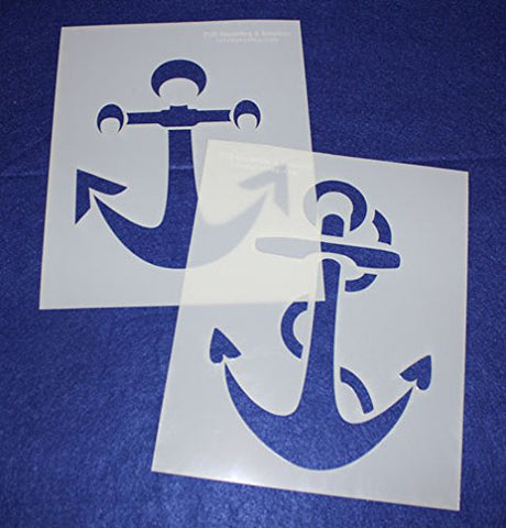 Large Anchor Stencils 8" X 10" Mylar 2 Pieces of 14 Mil - Painting /Crafts/ Templates