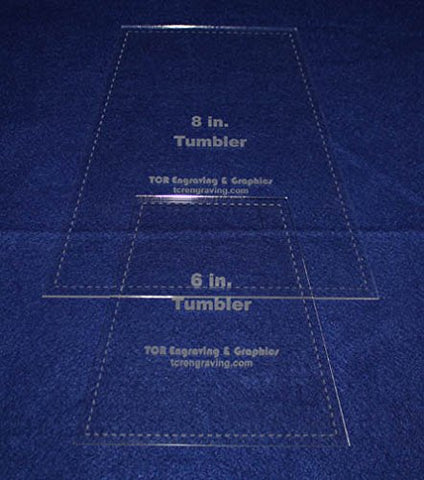 6" & 8" Tumbler Set Quilt Template - With Seam Allowance -Clear 1/8" Acrylic