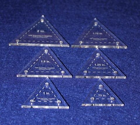 6 Pc Set Equilateral Triangles .75", 1", 1.25", 1.5", 1.75" and 2"
