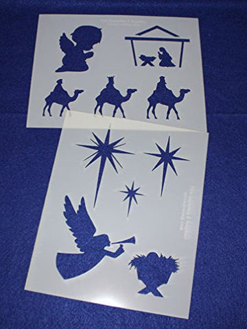 Christian Christmas Mylar 2 Pieces of 14 Mil 8" X 10" - Painting /Crafts/ Templates