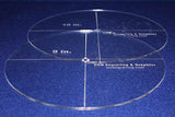 Circle Template 2 Piece Set W/crosses and Guideline Hole. 9"& 10"- Clear 1/8" Thick