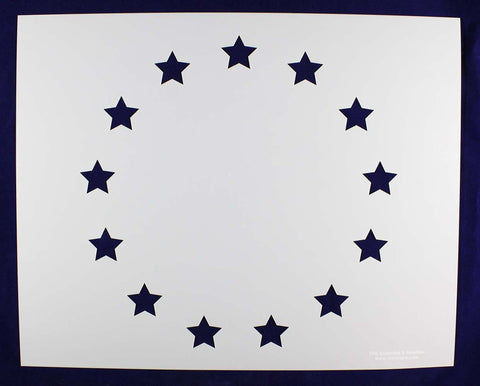 13 Star Revolutionary Field Stencil 14 Mil -17.6"H x 22"W - Painting /Crafts/ Templates