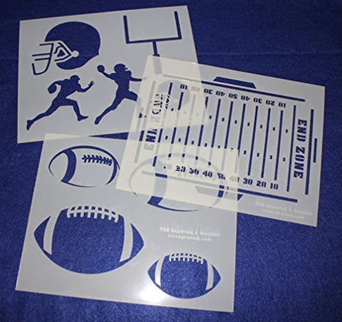 Football Stencils Mylar 3 Pieces of 14 Mil 8" X 10" - Painting /Crafts/ Templates