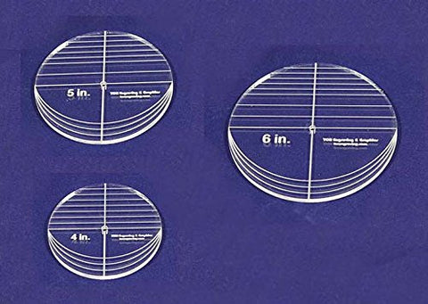 3 Piece Circle Set - No Seam 4",5",6" ~ 1/4" Thick - Long Arm -Multi Use