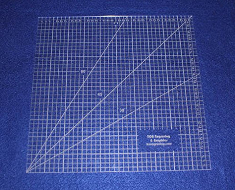 Square Ruler 10". - Clear Acrylic - Quilting/Sewing - Template 1/8"