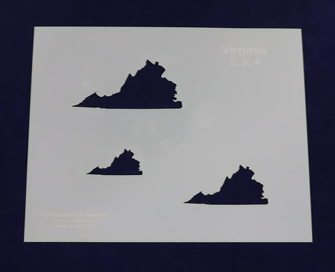 State of Virigina Stencil - 2 Inch , 3 Inch , 4 Inch