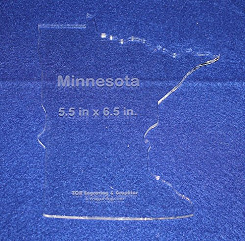 State of Minnesota Template 5.5 X 6.5 Inches - Clear 1/4" Inch Thick Acrylic