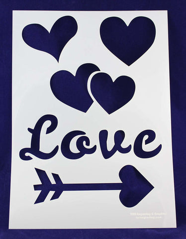 13" x 18" Stencil Valentines/Love/Heart-Mylar 1 Piece