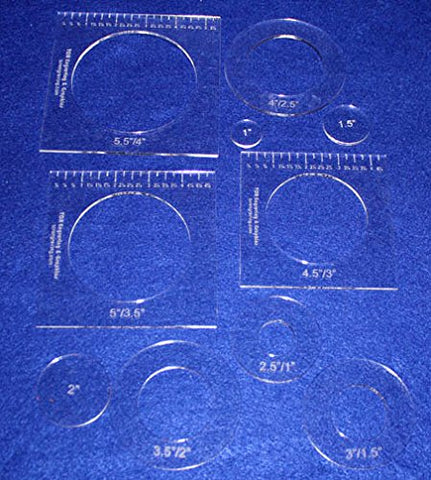 10 Piece Nested Penny Rug Template Set 1/8" Acrylic