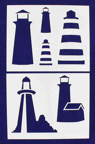 Lighthouse Stencils 2 Piece Set - 14 Mil -8" X 10" - Painting /Crafts/ Templates