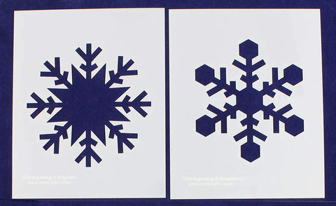 Large Snowflake B-2 Piece Stencil Set 14 Mil 8" X 10" Painting /Crafts/ Templates