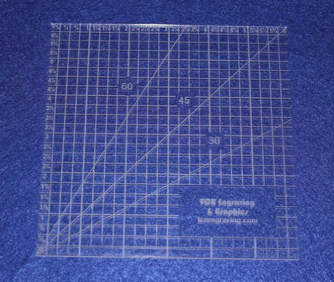 6" Square Ruler. Acrylic 1/8" thick. Quilting/Sewing