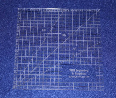6" Square Ruler. Acrylic 1/8 Inch Thick. Quilting/Sewing