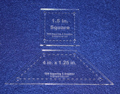 Quilting Template -2 Piece "Spool" Shape Set - 4" Finished -1/8" Clear Acrylic