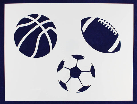 Sport Balls Stencil- 18" x 24" -14 Mil Mylar