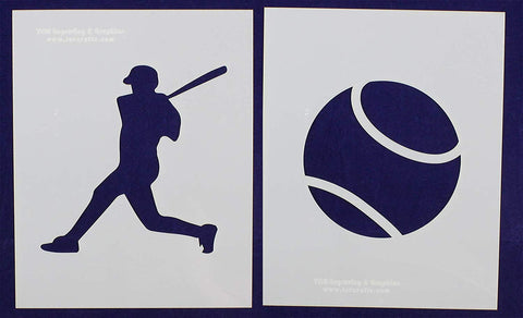 Baseball Stencils - 2 Sheets-14 Mil Mylar