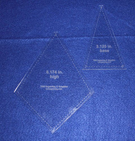 2 Piece "Fan or Kite" Shape Set - Quilting Template -1/8" Clear Acrylic