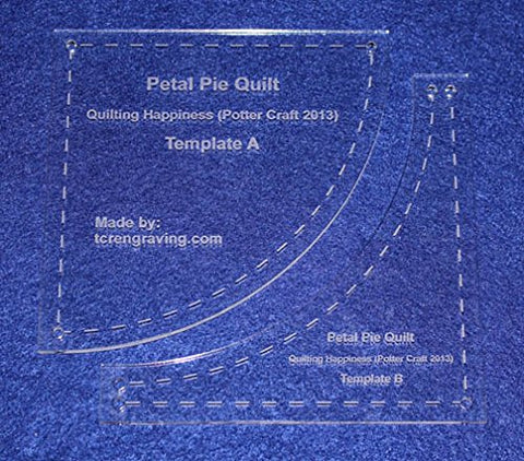 2 Piece "Petal Pie" Template Set. Clear 1/8" Thick Acrylic