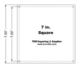 Square Template 7 Inch - Clear 1/8 Inch Thick with Seam Allowance