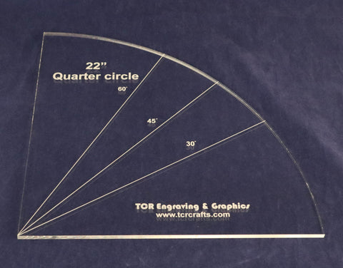 Quarter Circle 22 Inch- 1/4 Inch Clear Acrylic